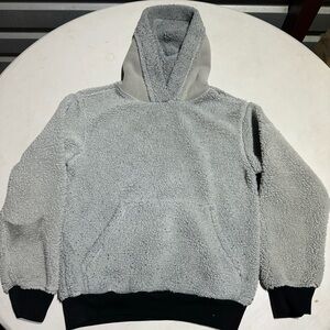 SHERPA GRAY FURRY WINTER HOODIE SZ LARGE L